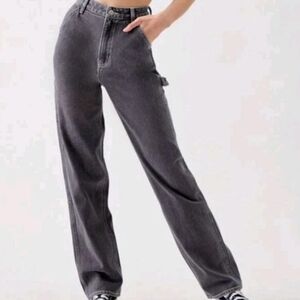 Vintage Pacsun 90's BF Carpenter Jeans Womens Size 26 Cargo Pockets  Denim Grey